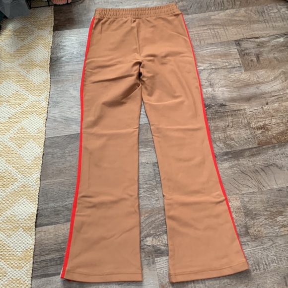 Maeve Brown Flare Pants with Red and White Stripes - Picture 4 of 5